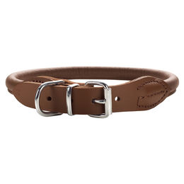 Hunter Hundehalsband Round & Soft aus Leder braun 40 cm - 40 cm – Bild 1 von 8