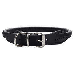 Hunter Hundehalsband Round & Soft aus Rindnappaleder schwarz 35 cm – Bild 1 von 4
