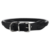 Produktbild von Hunter Hundehalsband Round & Soft aus Rindnappaleder Schwarz 40 cm