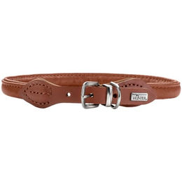Hunter Hundehalsband Round & Soft Canadian Up aus Leder Braun Größe L – Bild 1 von 4