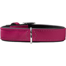 Hunter Hundehalsband Softie aus Kunstleder Himbeere Schwarz Größe L – Bild 1 von 2