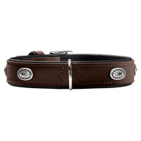 Produktbild von Hunter Hundehalsband Softie Stone aus Kunstleder braun schwarz Größe S-M