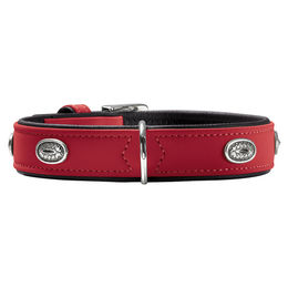 Hunter Hundehalsband Softie Stone aus Kunstleder rot schwarz Größe M-L – Bild 1 von 3