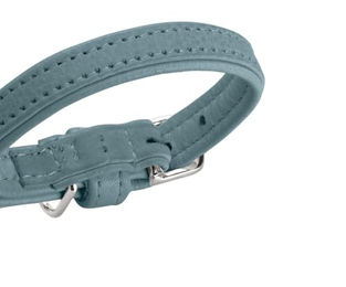 Hunter Hundehalsband Soho Mini aus Leder für Welpen und kleine Hunde hellblau Größe XS – Bild 1 von 7