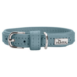 Hunter Hundehalsband Soho Mini aus Leder für Welpen und kleine Hunde hellblau XS – Bild 1 von 7