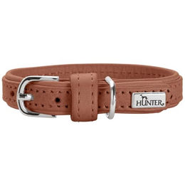 Hunter Hundehalsband Soho Mini aus Leder für Welpen und kleine Hunde in Braun Größe XS – Bild 1 von 5