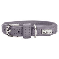 Produktbild von Hunter Hundehalsband Soho Mini aus Rindsleder für Welpen und kleine Hunde Flieder-Grau Größe XS