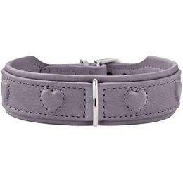 Hunter Hundehalsband Soho X Love aus Leder für kleine Hunde und Welpen Flieder-Grau Größe XS – Bild 1 von 3