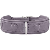 Produktbild von Hunter Hundehalsband Soho X Love aus Leder für kleine Hunde und Welpen Flieder-Grau Größe XS