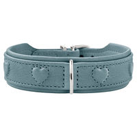 Produktbild von Hunter Hundehalsband Soho X Love aus Leder hellblau für Welpen und kleine Hunde Größe S