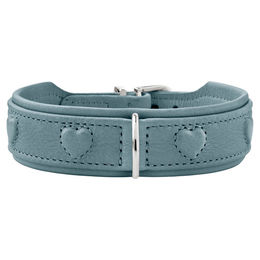 Hunter Hundehalsband Soho X Love aus Leder hellblau Größe 47 für Welpen und kleine Hunde - 47 cm – Bild 1 von 4