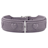 Produktbild von Hunter Hundehalsband Soho X Love aus Rindsleder für Welpen und kleine Hunde Flieder-Grau Größe XS