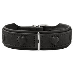 Hunter Hundehalsband Soho X Love aus Rindsleder schwarz Größe S für Welpen und kleine Hunde – Bild 1 von 4