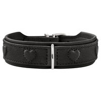 Produktbild von Hunter Hundehalsband Soho X Love aus Rindsleder schwarz Größe S für Welpen und kleine Hunde