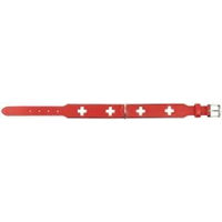 Produktbild von Hunter Hundehalsband Swiss aus Bio-Leder Rot Schwarz Grösse M