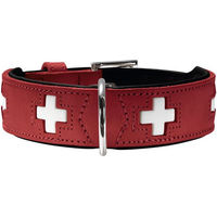 Produktbild von Hunter Hundehalsband Swiss aus Bio-Leder rot/schwarz Größe S-M 42 cm