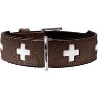 Produktbild von Hunter Hundehalsband Swiss aus Rindnappaleder braun schwarz Größe S-M