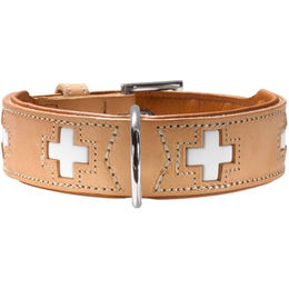 Hunter Hundehalsband Swiss aus Rindnappaleder Natur/Beige Größe M (55) – Bild 1 von 7