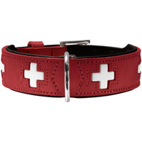 Produktbild von Hunter Hundehalsband Swiss aus Rindnappaleder Rot/Schwarz XL 75 cm