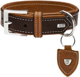 Hunter Hundehalsband Tara aus Leder Dunkelbraun/Cognac 70 cm – Bild 1 von 9