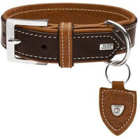 Produktbild von Hunter Hundehalsband Tara aus Leder Dunkelbraun/Cognac 70 cm