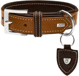 Hunter Hundehalsband Tara aus Leder in Cognac/Dunkelbraun Größe XL 75 cm wasserabweisend – Bild 1 von 4