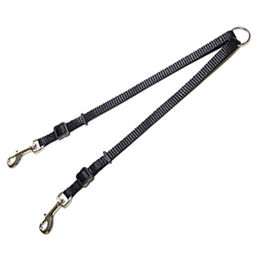 Hunter Hundehalsband und Doppelleine aus Nylon in Schwarz Größe S – Bild 1 von 2