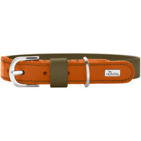 Produktbild von Hunter Hundehalsband Wolmar aus BioThane und Leder Khaki/Orange Größe S-M 50 cm