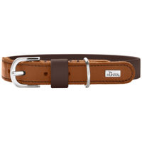 Produktbild von Hunter Hundehalsband Wolmar aus BioThane und Leder Schokobraun Cognac Größe M 55 cm