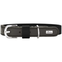 Produktbild von Hunter Hundehalsband Wolmar aus BioThane und Leder Schwarz/Grau Größe S-M 50 cm wasserabweisend
