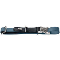 Produktbild von Hunter Hundehalsband Wolmar BioThane und Leder mit Alu-Strong Verschluss Rauchblau Schwarz Größe M