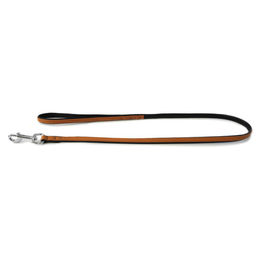 Produktbild von Hunter Hundeleine aus Leder in Cognac/Schwarz mit 110 cm Länge und 14 mm Breite