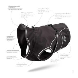 Hunter Hundemantel Uppsala Softshell Schwarz mit Fleece-Innenfutter wasserabweisend Größe 35 – Bild 1 von 9