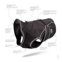 Produktbild von Hunter Hundemantel Uppsala Softshell Schwarz mit Fleece-Innenfutter wasserabweisend Größe 35