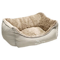 Produktbild von Hunter Hundesofa Astana Hundebett mit Karo-Design und Wendekissen in Beige Größe S - 60 cm