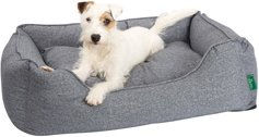 Hunter Hundesofa Boston Hundebett aus Plüsch Grau Größe L – Bild 1 von 4