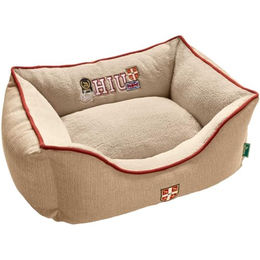 Hunter Hundesofa University Hundebett aus Plüsch in Beige oder Braun Größe M – Bild 1 von 6