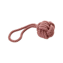 Produktbild von Hunter Hundespielzeug Ball mit Handschlaufe aus Baumwolle Inari Pastellrot Medium