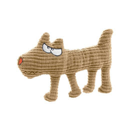 Hunter Hundespielzeug Barry Wolf aus Cord mit Squeaker in Braun 13cm - 7 cm – Bild 1 von 6