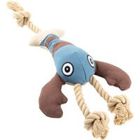 Produktbild von Hunter Hundespielzeug Canvas Sansibar Rantum Hummer aus Baumwolle braun mit Squeaker 43 cm