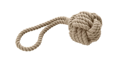 Produktbild von Hunter Hundespielzeug Inari Ball mit Handschlaufe aus Baumwolle Beige Größe M