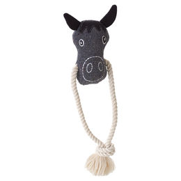 Hunter Hundespielzeug Nebraska Pferd mit Tau aus Baumwolle Grau - 30 cm – Bild 1 von 8