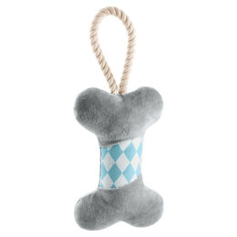 Hunter Hundespielzeug Salima Knochen grau mit Squeaker aus Polyester für Welpen - 18 cm – Bild 1 von 6