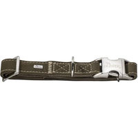 Produktbild von Hunter Hunting Alu-Strong Hundehalsband aus Leder in Oliv Grün Größe XL