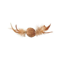 Produktbild von Hunter Katzenspielzeug Moa Ball aus Plüsch in Braun mit Federn