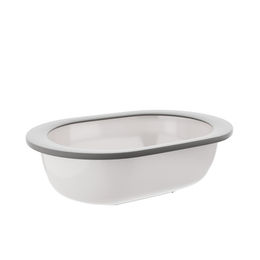 Hunter Katzentoilette Oligo offene Schalentoilette Melamin weiß/grau – Bild 1 von 5