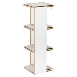 Produktbild von Hunter Kratzbaum Tumba für Katzen mit 4 Liegeflächen in Weiß/Grau 40x40x120 cm