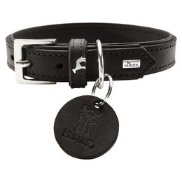 Hunter Larvik Hundehalsband aus Leder Schwarz Größe 55 cm – Bild 1 von 4
