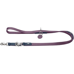 Hunter Leder Hundeführleine Lemvig verstellbar lila dunkelblau 20/200 cm - 200 cm – Bild 1 von 2