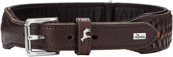 Hunter Leder Hundehalsband Solid Education Dunkelbraun Schwarz Größe S – Bild 1 von 1